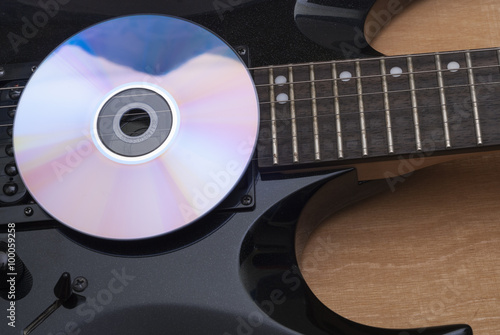 compact disc and guitar