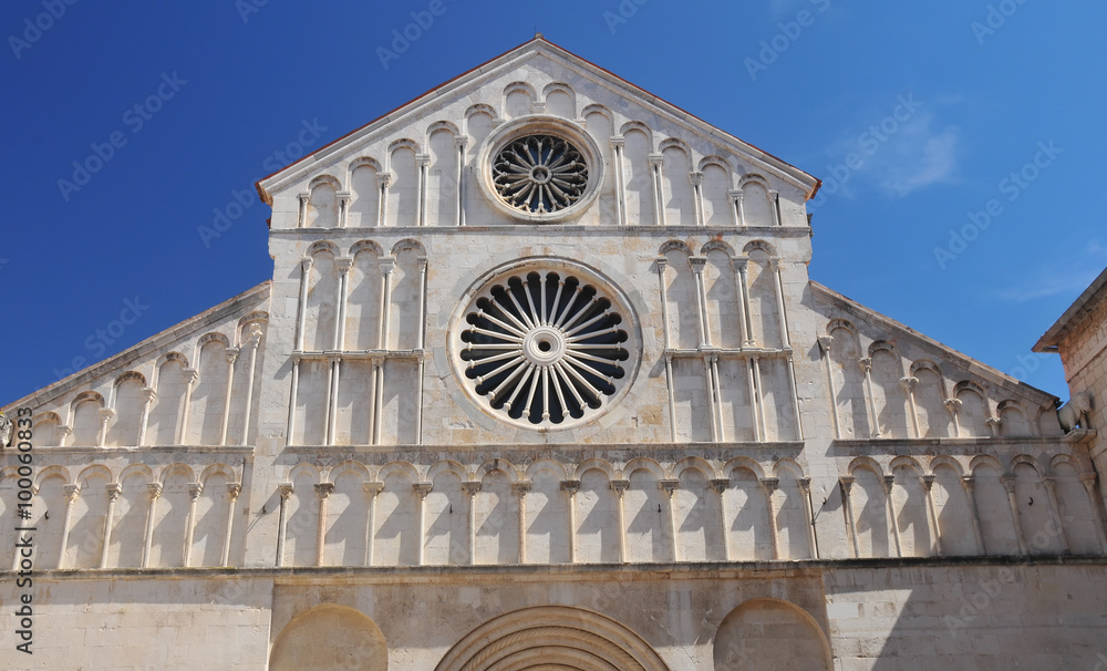 Cathedral Facade in Zadar, Croatia