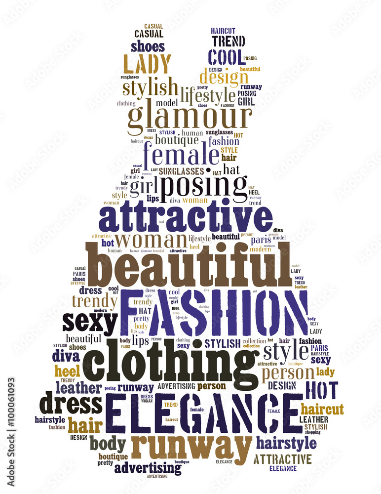 Dress fashion, word cloud concept Stock Illustration | Adobe Stock