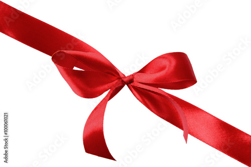 Red satin gift bow