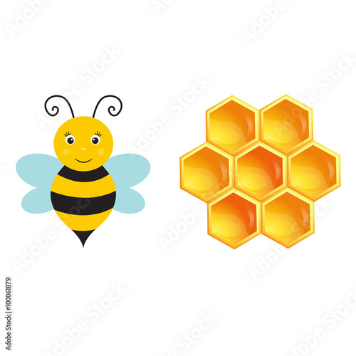bee and honeycomb
