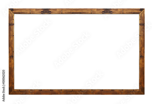 Empty wooden frame isolated on white