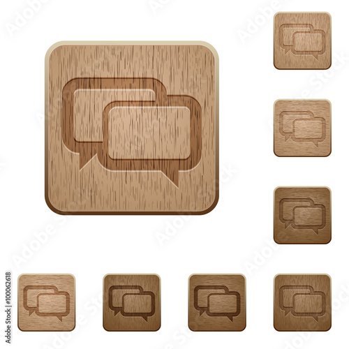 Chat bubbles wooden buttons