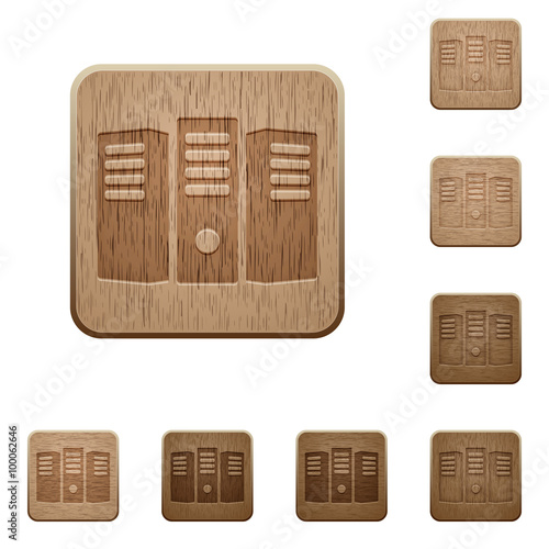 Server hosting wooden buttons