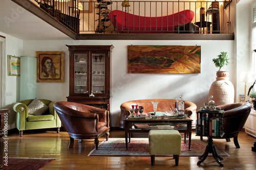 Tableau sur toile Soggiorno stile coloniale