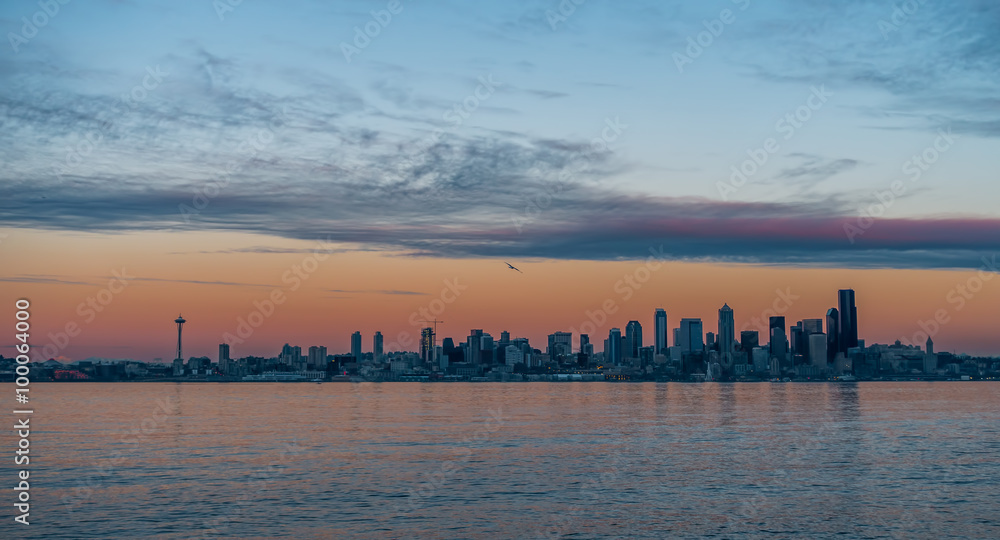 Seattle Skyline Sunset 2