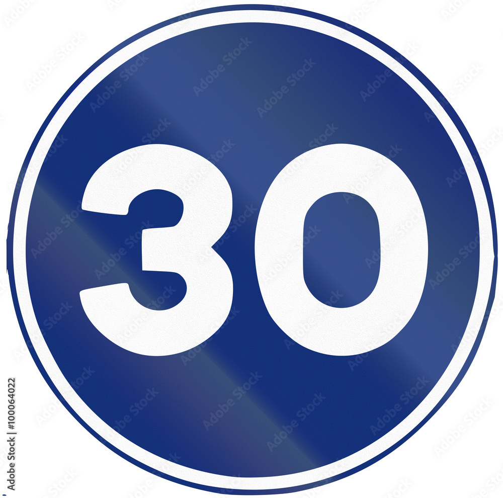 Road sign used in Spain - minimum speed Road sign used in Spain - minimum speed