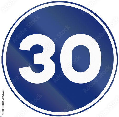 Obraz na płótnie Road sign used in Spain - minimum speed