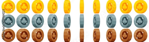 Clubs Coin With Spinning Animation
