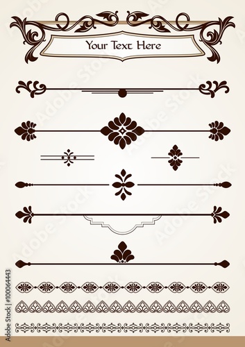 Page dividers, borders and design elements