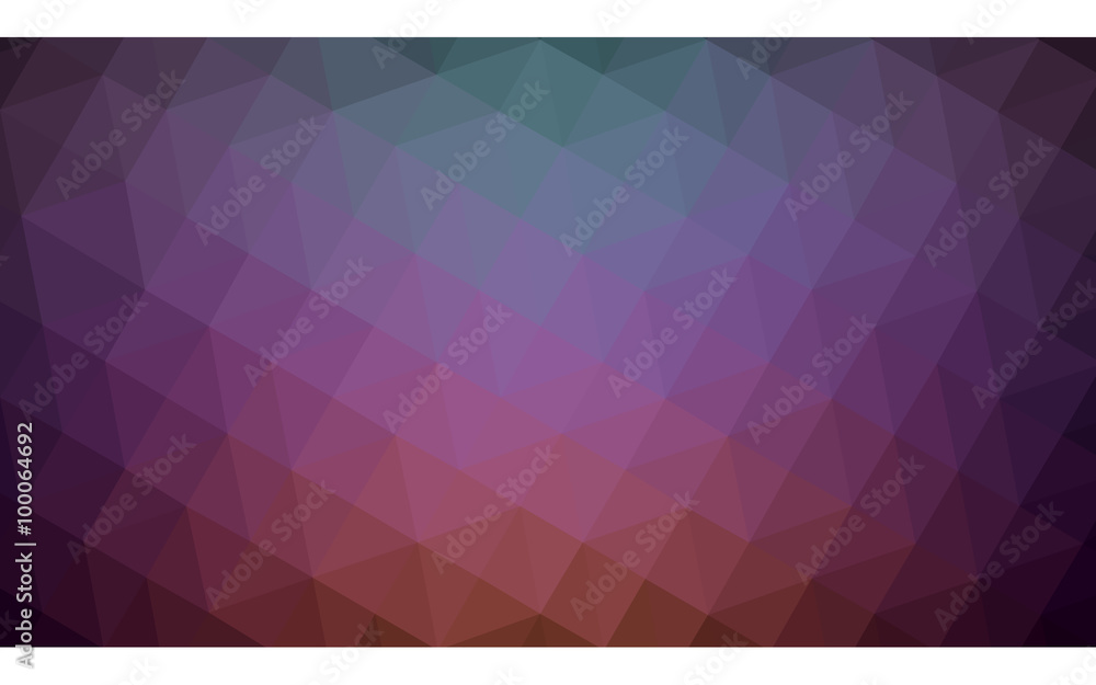 Multicolor dark pink, green polygonal design illustration, which consist of triangles and gradient in origami style.