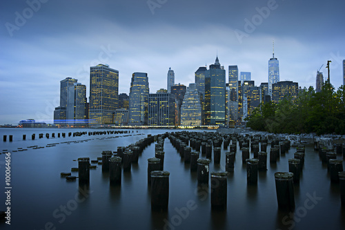 New York City  Lower Manhattan  view from Brooklyn Bridge Park
