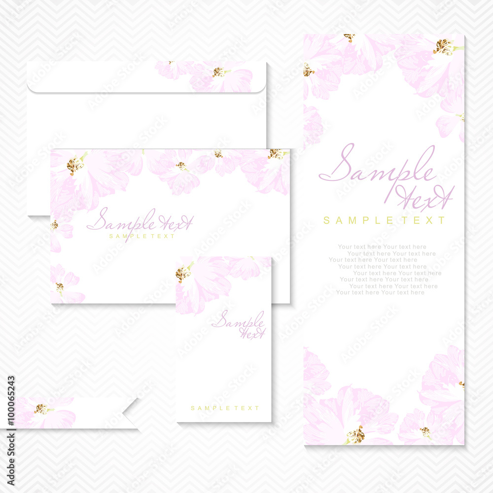 Vector card with pastel pink roses