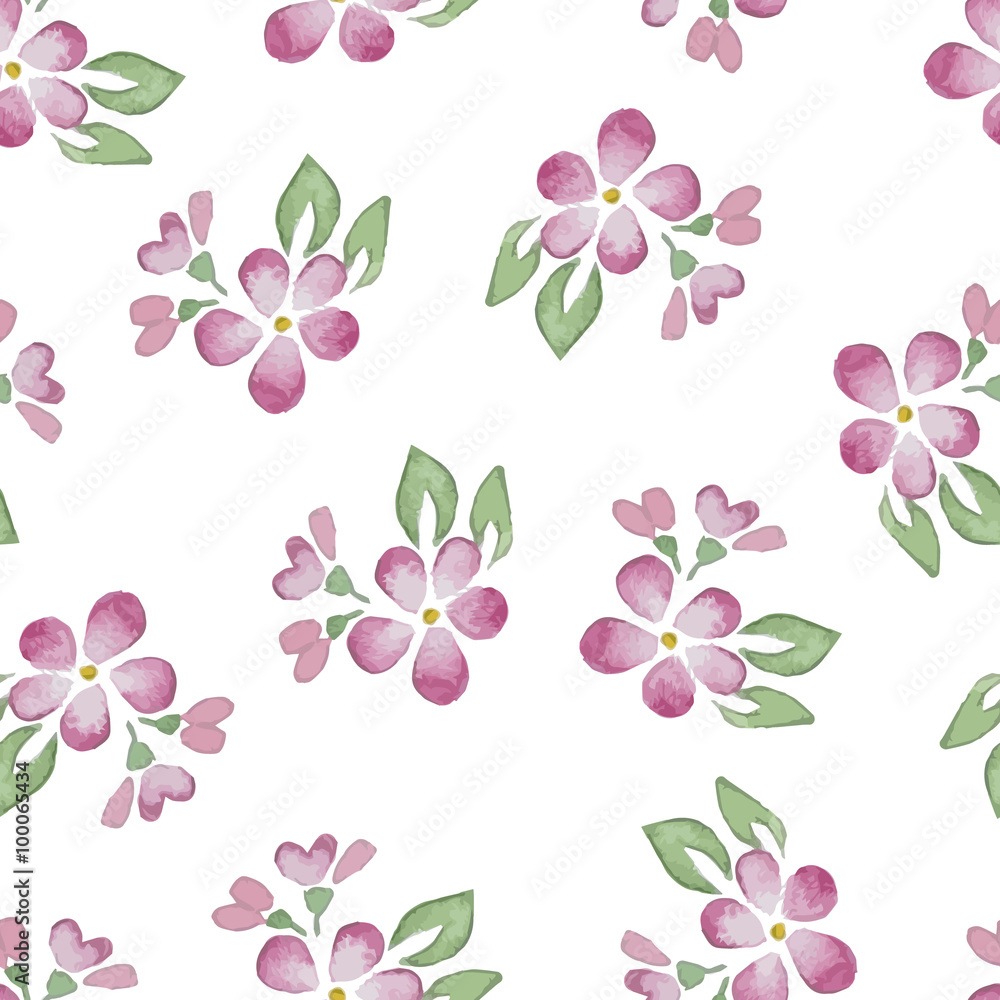 Seamless Patterns with  watercolor flowers