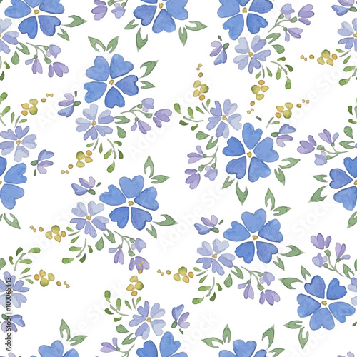 Seamless Patterns with  watercolor flowers © lovelava