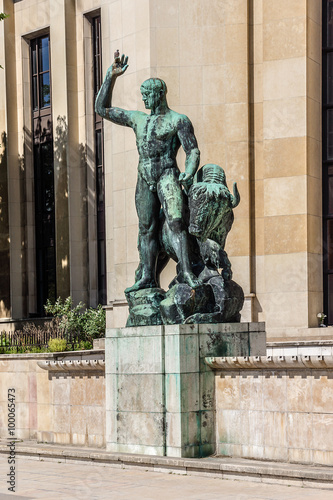 Antique sculptures at Tracadero, Palais Chaillot, Paris, France.