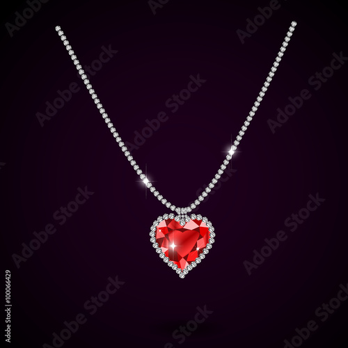 Beautiful gemstone red ruby heart