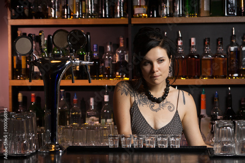 Attractive bartender