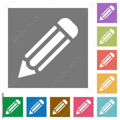 Pencil square flat icons