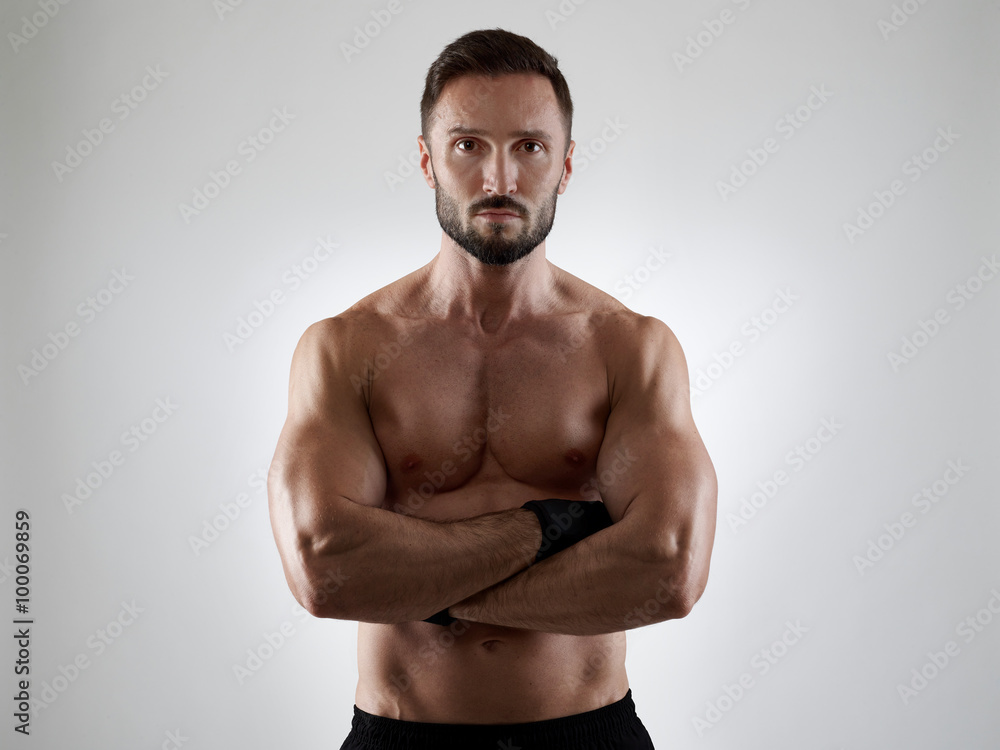 Confident muscular man