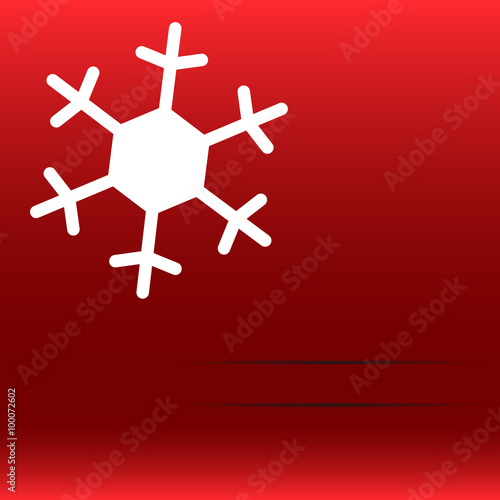 White snowflake on red background