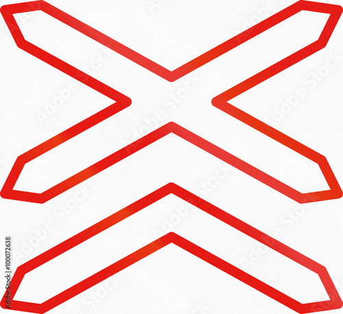 Fotografie Road sign used in Spain - level crossing without barriers
