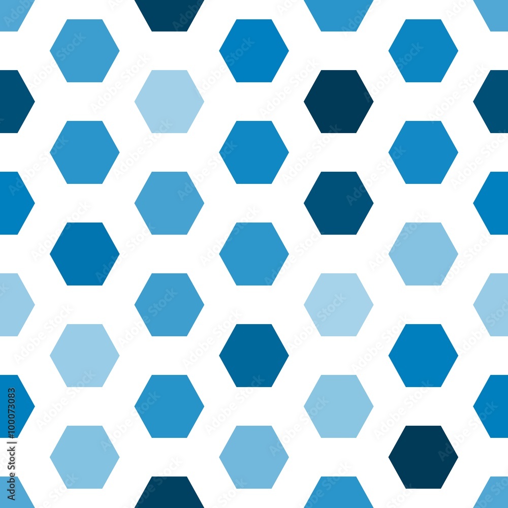 Blue geometric hexagon seamless pattern Blue geometric hexagon seamless pattern