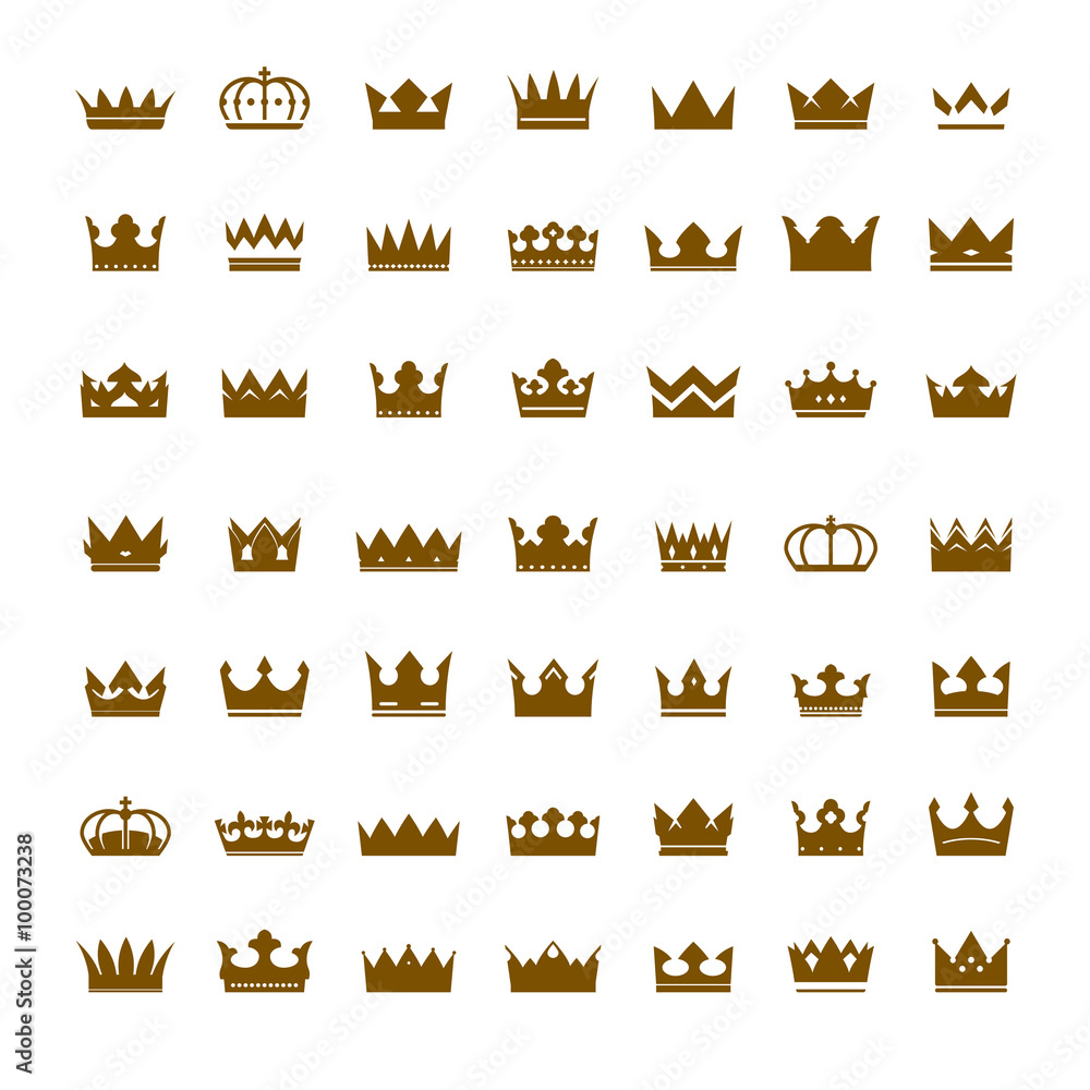 Set of golden vector crowns Set of golden vector crowns