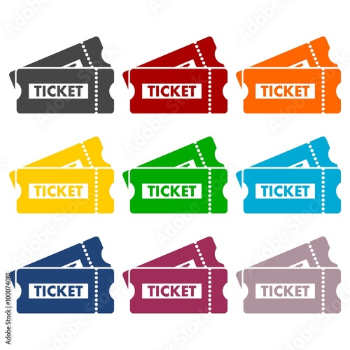 Ticket icons set