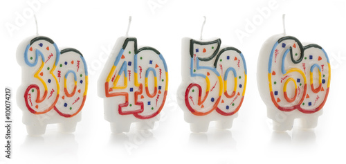 multicolored birthdays candles numbers