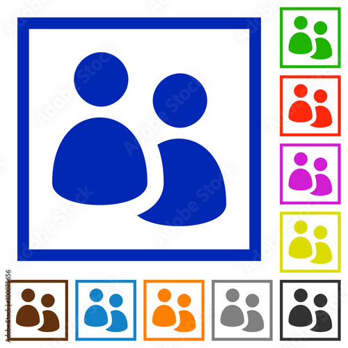 User group framed flat icons