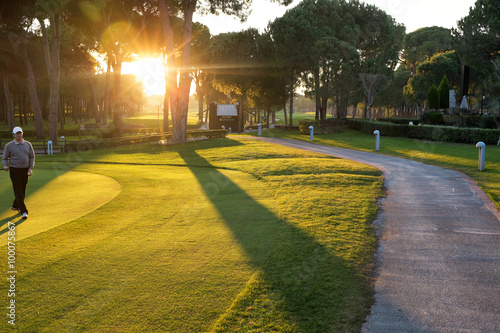 playing golf on a golf course