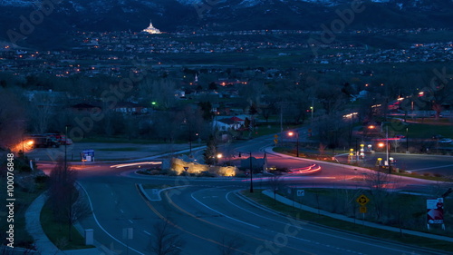 Timelapse shot of roundabout in Draper, Utah