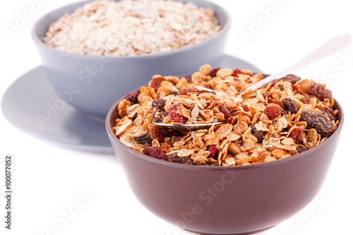 Muesli in the bowls