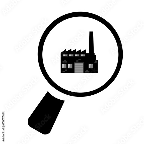 Usine dans une loupe