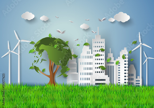 Green Tree Grows in Cityscape