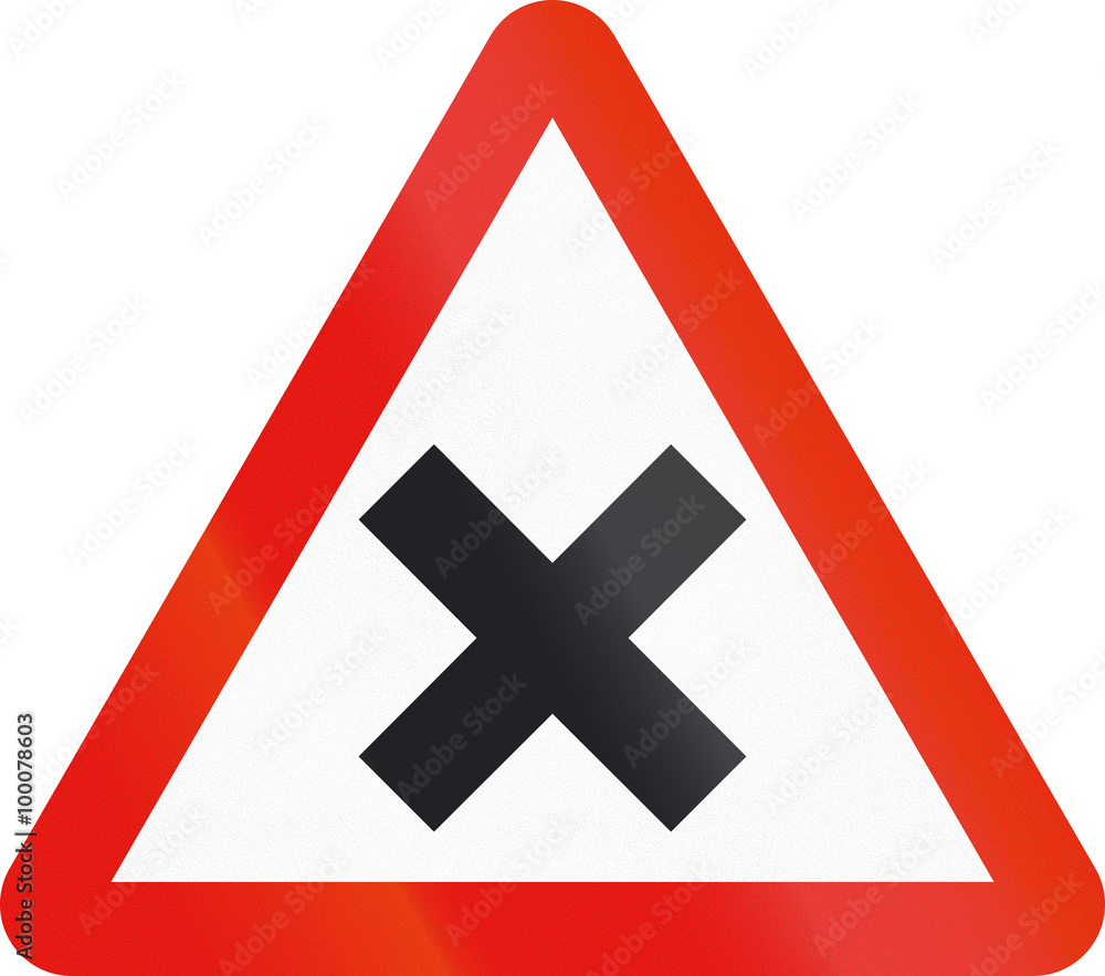 Obraz premium Road sign used in Spain - Intersection