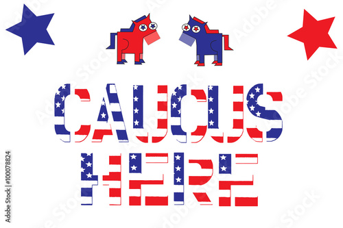 Fototapeta Election 2016 political sign for Democrat caucus with party mascot