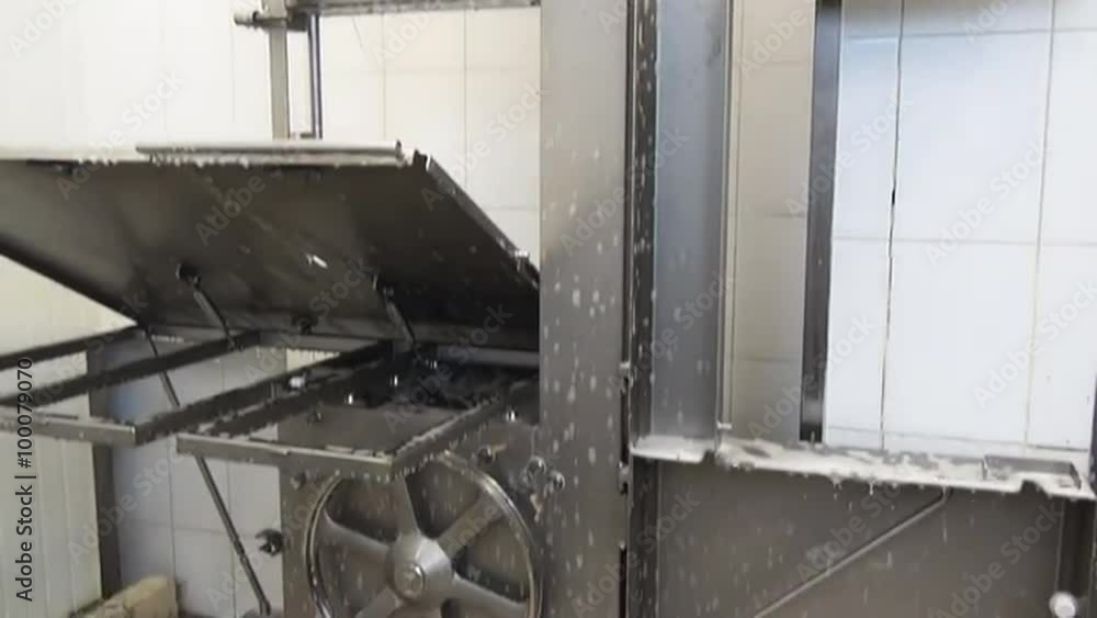 Remains of meat on a cutting table. Cleaning of premises and equipment in the food industry, supermarkets, warehouses with food and other similar places. Remains of meat on a cutting table. Cleaning of premises and equipment in the food industry, supermarkets, warehouses with food and other similar places.