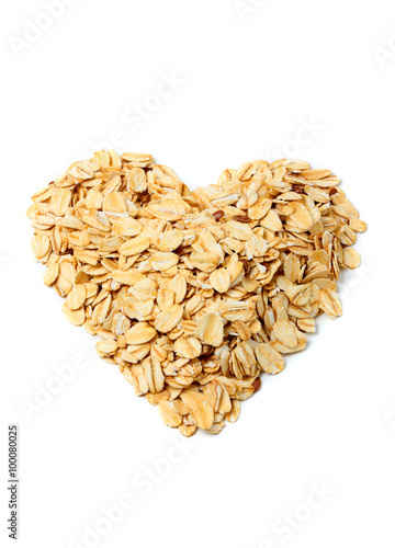 Cereal in the shape of a heart isolated.