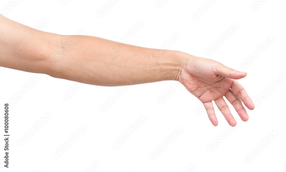 Man hand isolated on white background