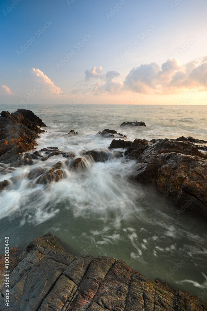 Fototapeta premium Beautiful nature views at south chinese sea, Malaysia coastline.