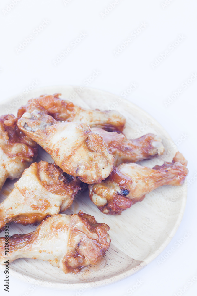 Grilled chicken wings isolated on white background Grilled chicken wings isolated on white background