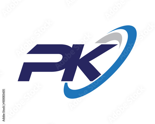 PK Letter Swoosh Business Logo