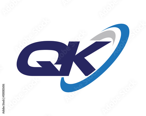 QK Letter Swoosh Business Logo