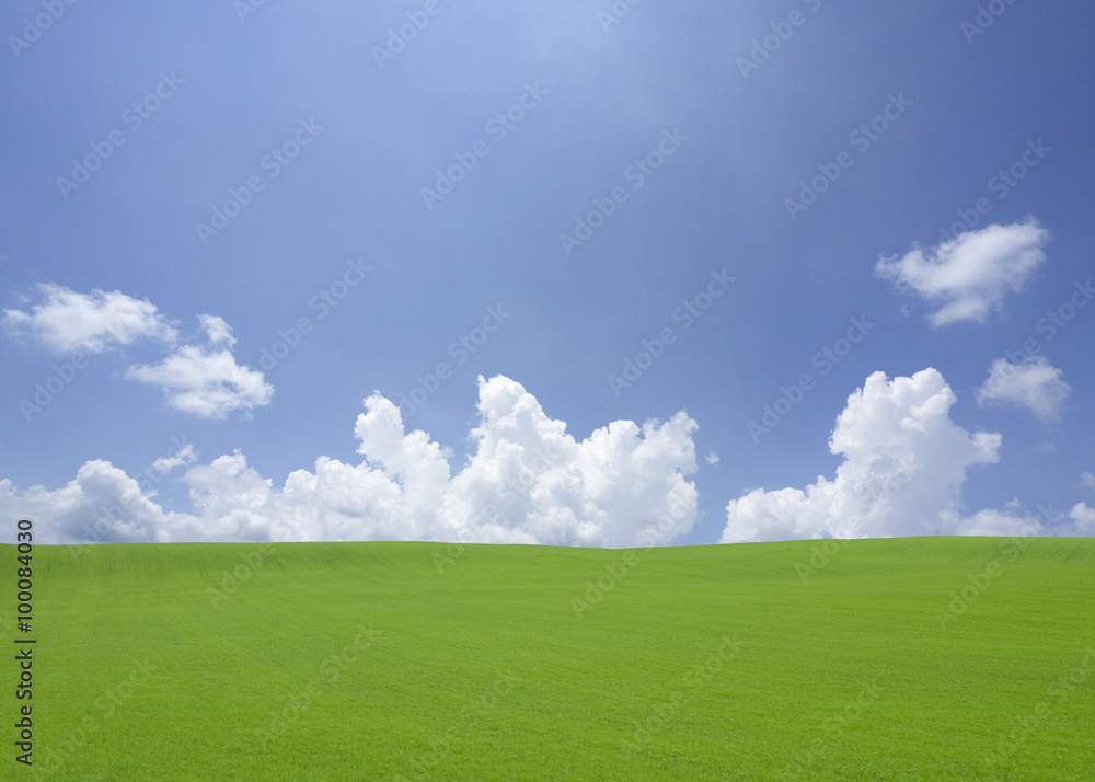 Green hill and clouds Green hill and clouds