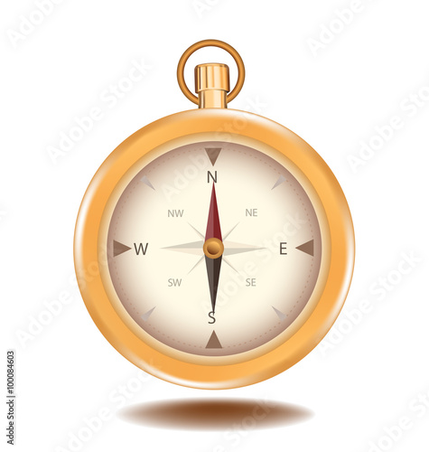 Compass vector element object design gold color