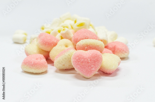 Heart shaped sugar jelly