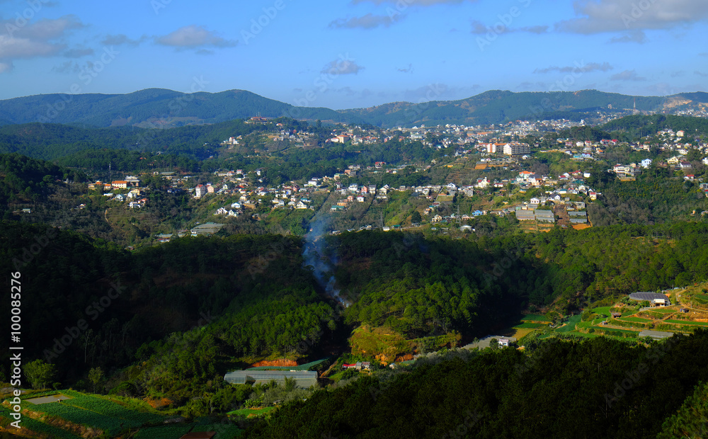 panorama, Dalat countryside, Vietnam, hill, mountain