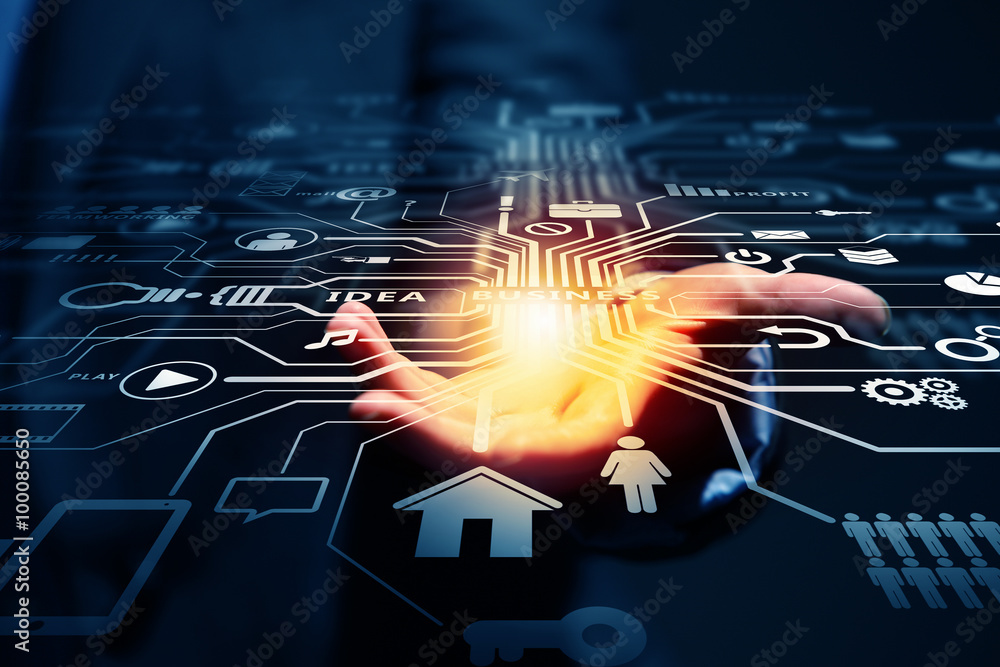 Obraz premium Cloud sharing and connection 